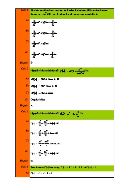 Bài tập Tích phân Lớp 12 - Phần 19